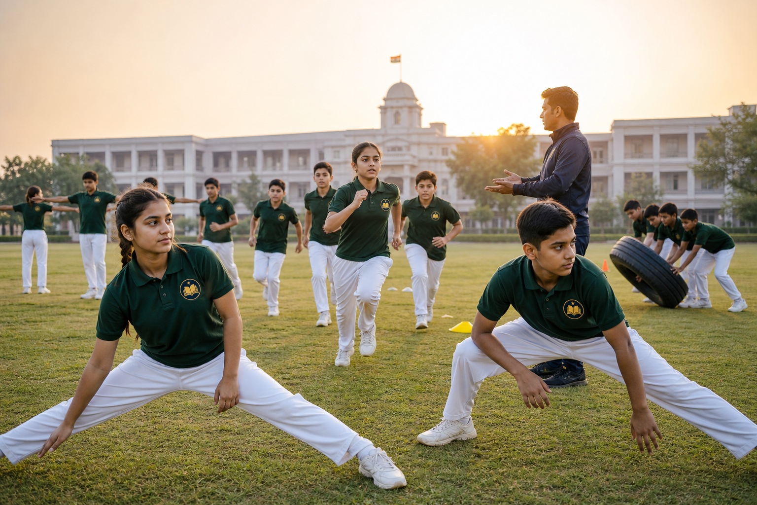 Representative Sharda Gurukul Academy morning physical-training session